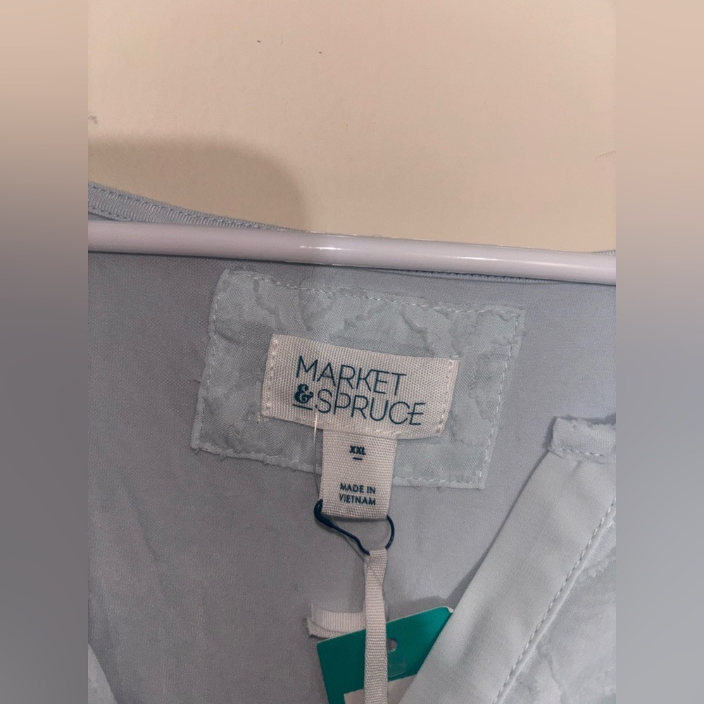 Market & Spruce sleeveless V-neck blouse, Light Blue, Size XXL - Picture 4 of 14
